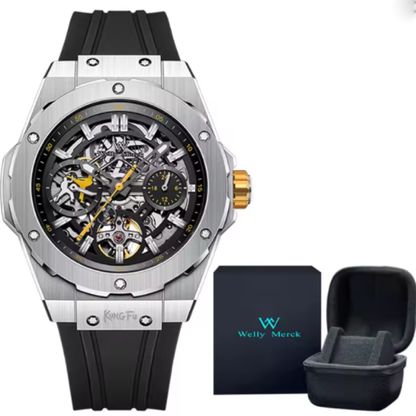 WM-Montre Welly Merck pour Homme, Modules Mécaniques Automatiques, Seton, Série Collaboration, Édition Limitée, 80 Heures de Réserve d'Énergie, WM128